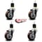 Service Caster 3.5'' Maroon Poly Wheel Swivel 7/8'' Expanding Stem Caster Set, 4PK SCC-EX20S3514-PPUB-MRN-78-4 - alternate 4